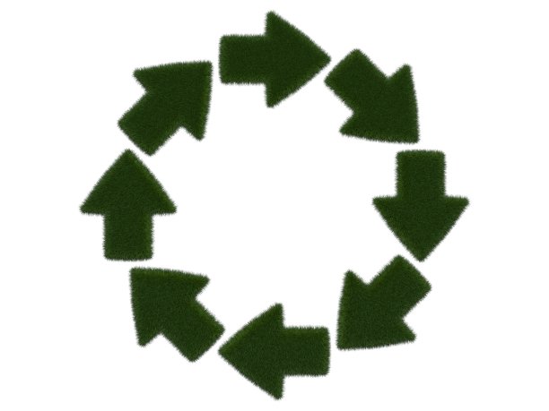 绿色箭头图标上的白色背景。孤立的图解说明。三维渲染图片下载