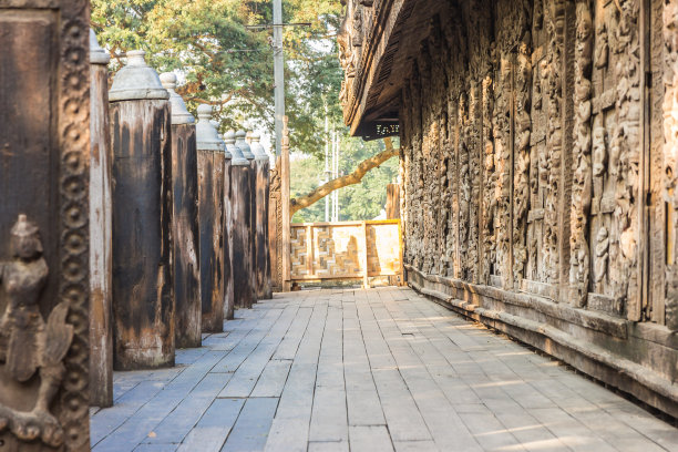 曼德勒的Shwenandaw Kyaung寺或金宫寺，图片下载