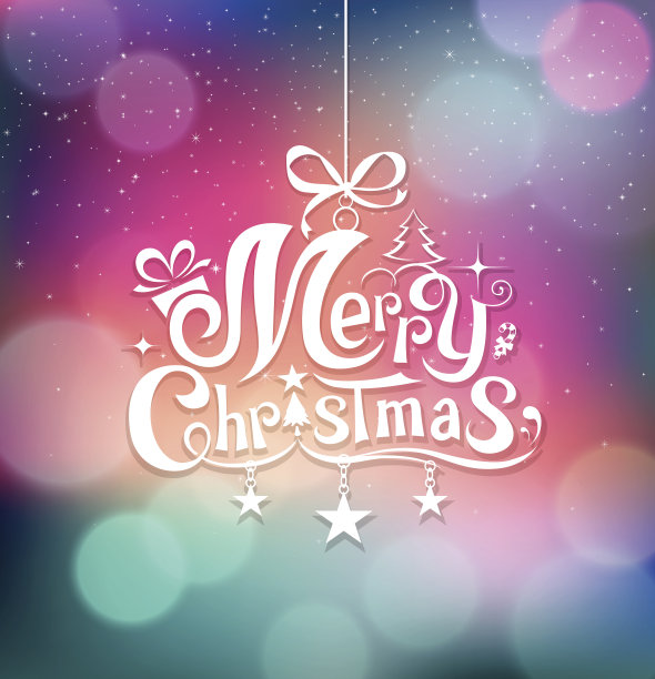 圣诞快乐贺卡的字母设计图片下载