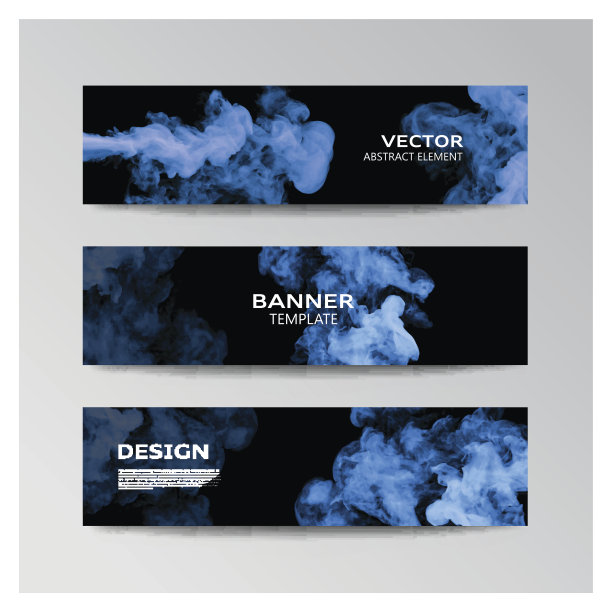 带有抽象烟雾形状的横幅模板图片下载