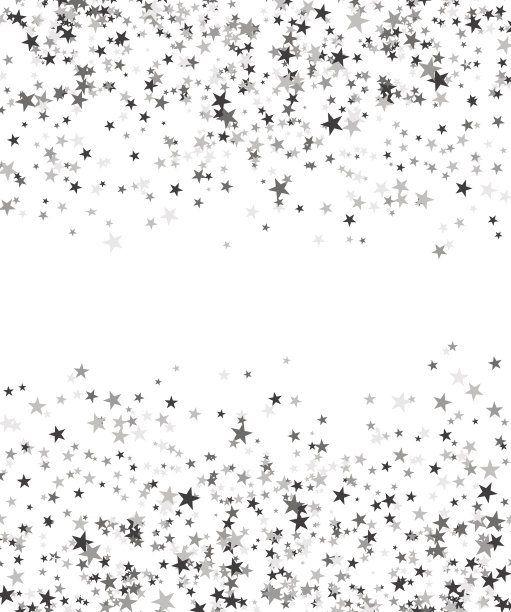 白色背景上的银色星星抽象背景素材图片