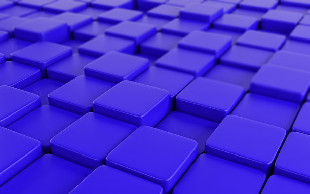 蓝色的立方体背景抽象图像。三维渲染图片下载