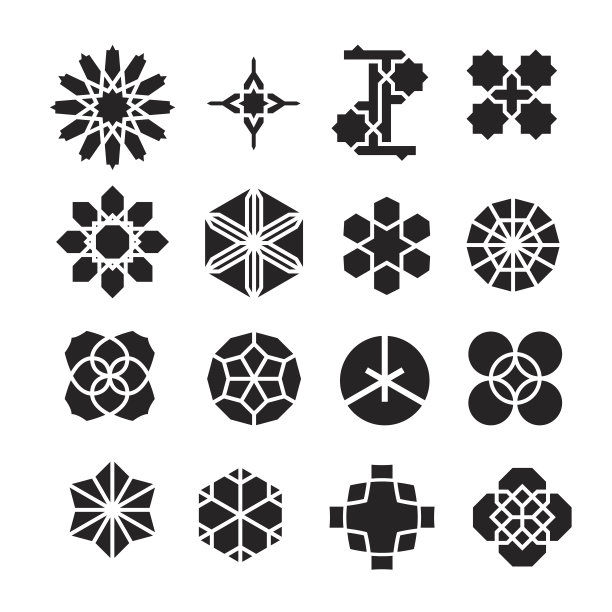 阿拉伯风格装饰图标矢量图图片下载