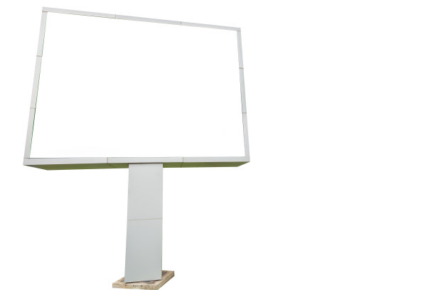 白色空白广告牌孤立在白色背景图片下载