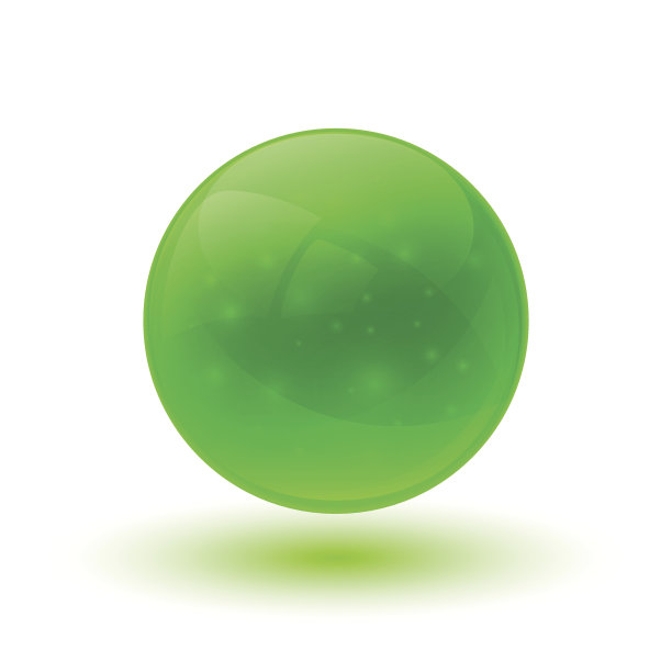 绿色光泽玻璃球图片下载