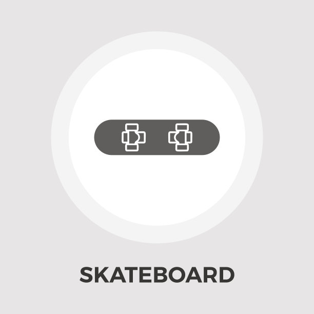 滑板矢量平面图标图片下载