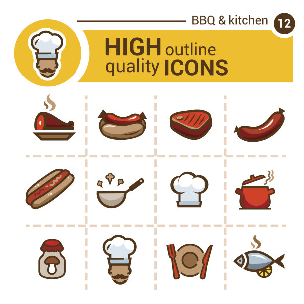 食物颜色图标套装图片下载