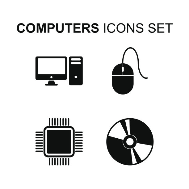 电脑图标集。矢量图图片下载