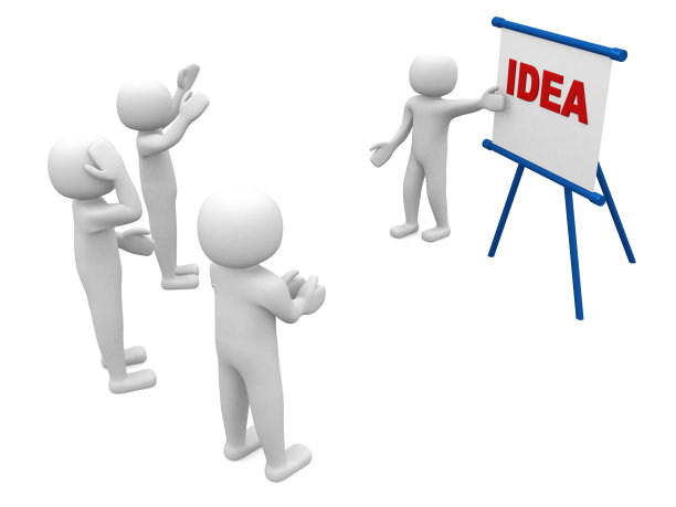 在演示中与人会面- 3d图片下载