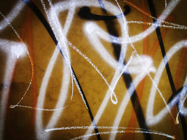 橙色垃圾涂鸦城市墙背景图片下载