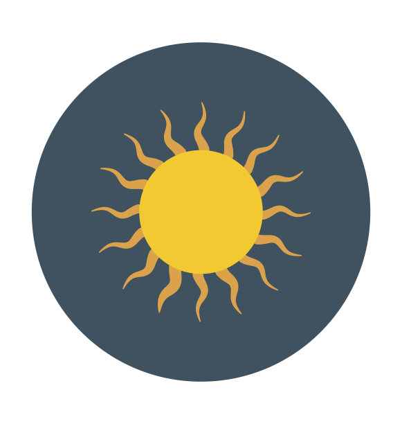 太阳彩色矢量图标图片下载
