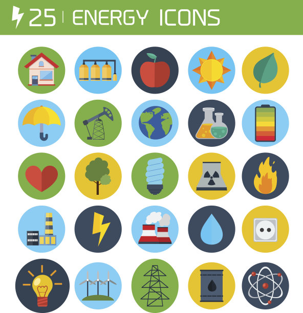 平面能量矢量图标图片下载