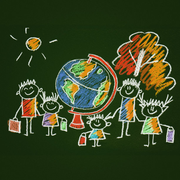 和快乐的孩子们在一起的彩色图片图片下载