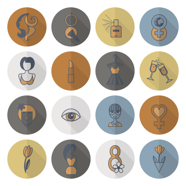 妇女节图标集图片下载