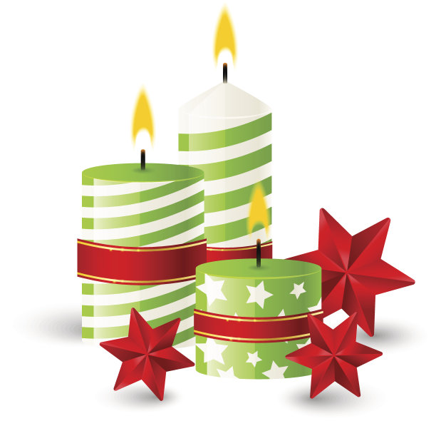 缀满星星的圣诞蜡烛图片下载