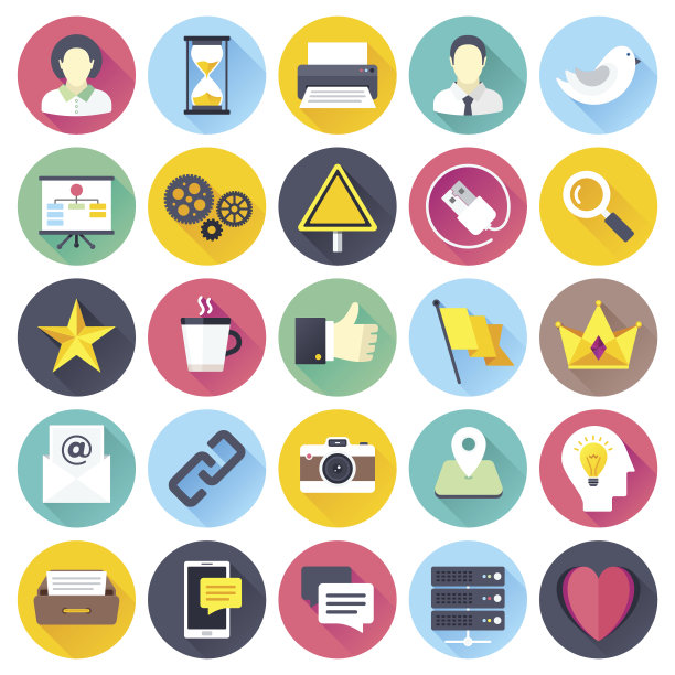 扁平的社交媒体图标图片下载