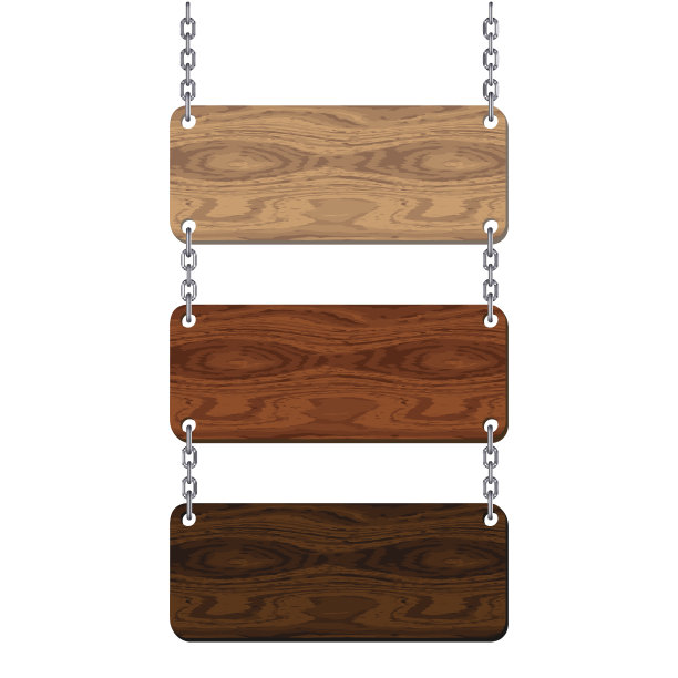 空白木牌，用铁链固定。图片下载