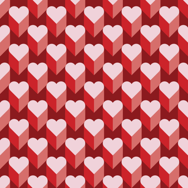 无缝的心模式。理想的情人节。素材图片