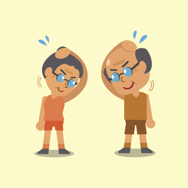 老年人做颈部侧屈伸展运动图片下载