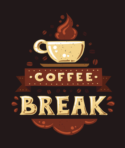 现代平面设计潮人插图引用短语咖啡素材图片