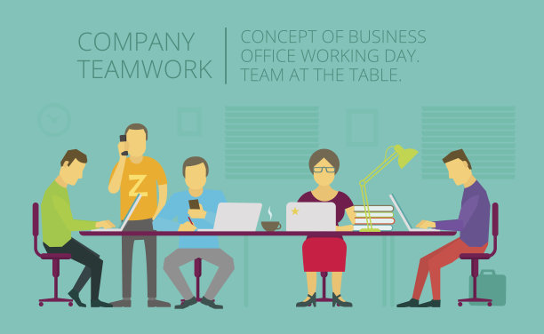 人们一起坐在桌子旁工作。团队合作图片下载