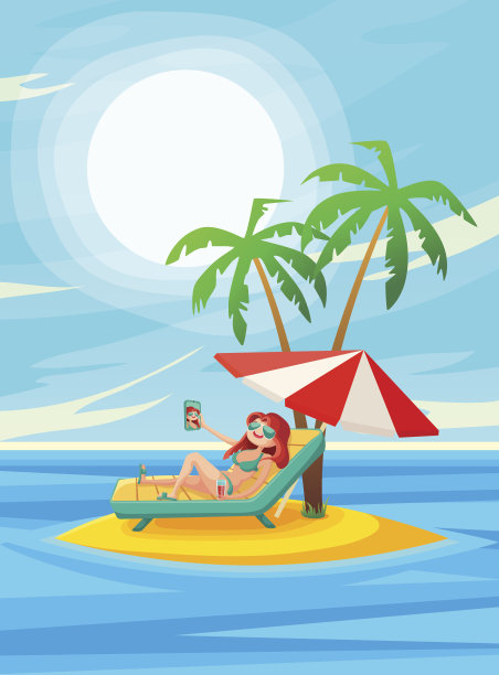 暑假的背景。素材图片