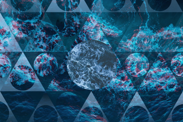 蓝色的海洋纹理，波浪和泡沫图片下载