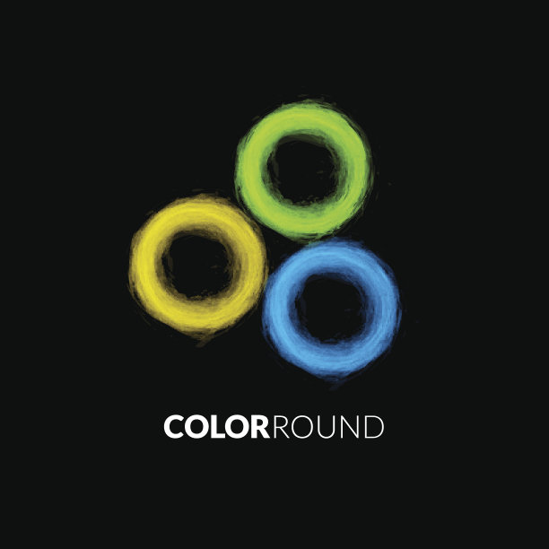 商业抽象圆图标，企业媒体技术风格图片下载