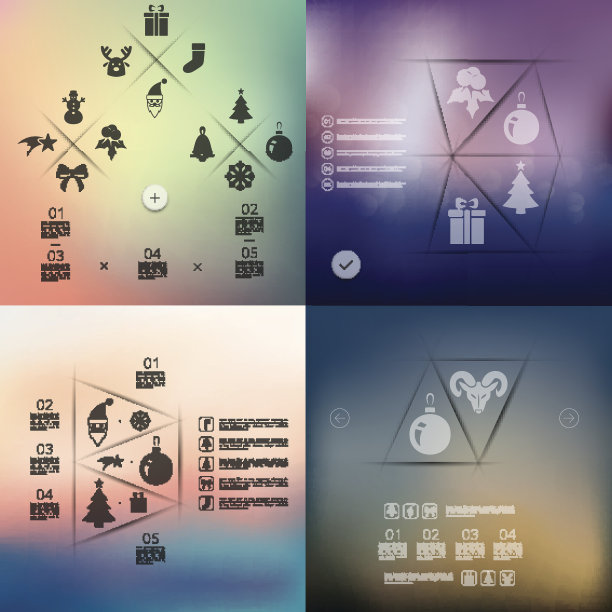 无焦点背景的圣诞信息图表图片下载