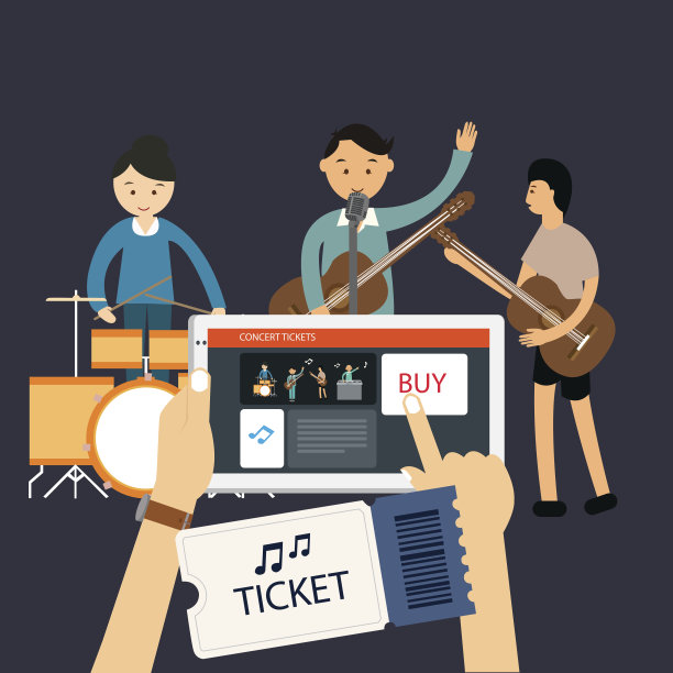 通过移动互联网在线购买音乐会门票图片下载