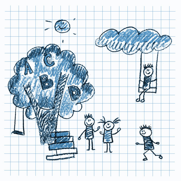 和快乐的孩子们在一起的彩色图片图片下载