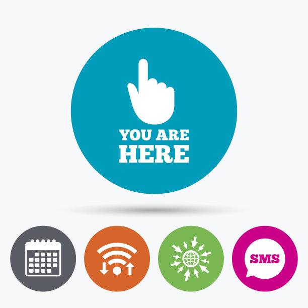 你在这里sign icon。信息泡沫演讲。图片下载