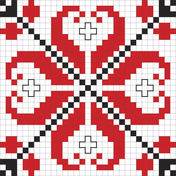 传统斯拉夫刺绣方案。图片下载