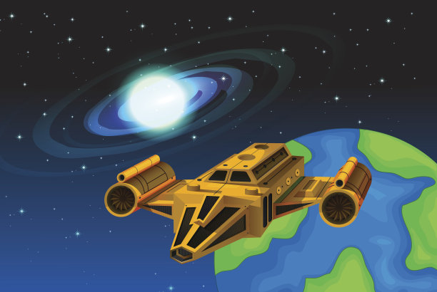 宇宙飞船飞离地球图片下载