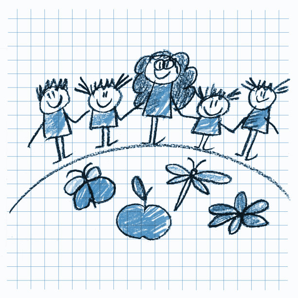 和快乐的孩子们在一起的彩色图片图片下载