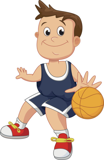 孩子打篮球的插图图片下载