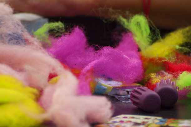 彩色羊毛毛毡艺术图片下载