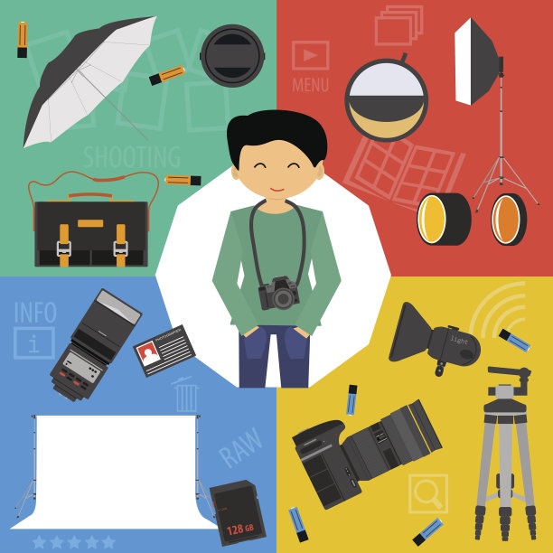 矢量设置图标摄影设备平图片下载