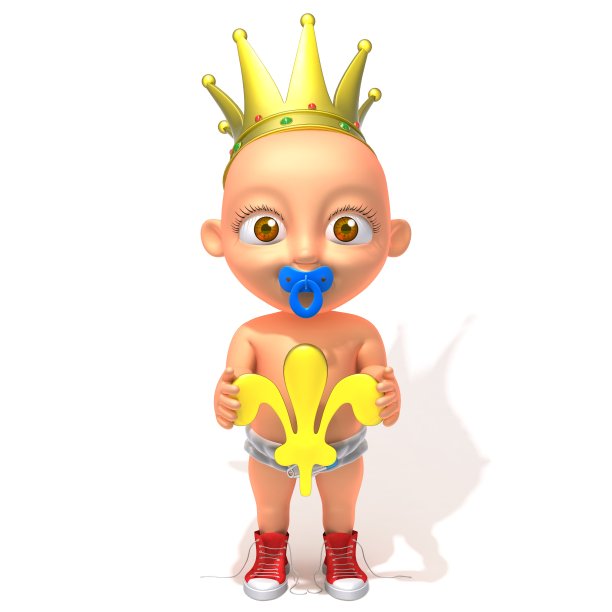 婴儿杰克国王3d插图图片下载
