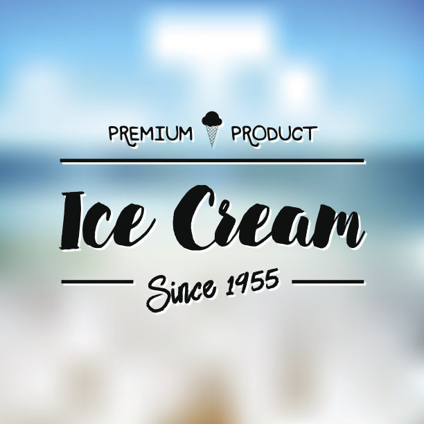 冰淇淋设计徽章和标签。古董会徽牛奶。图片下载