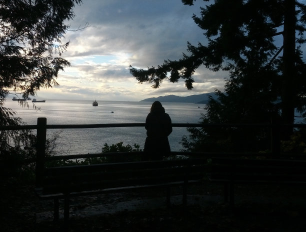 温哥华的日落海景图片下载