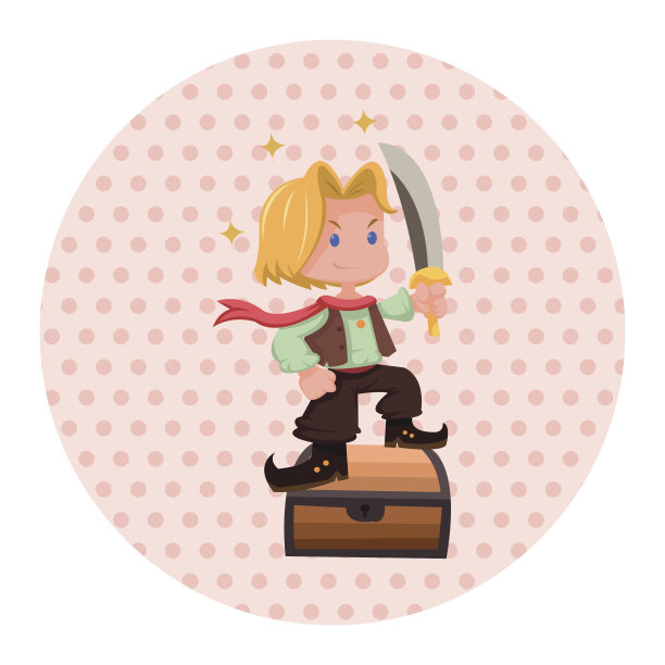 海盗主题元素向量，eps图片下载