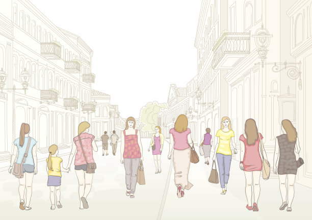 女性人物矢量图素材ID：125319484