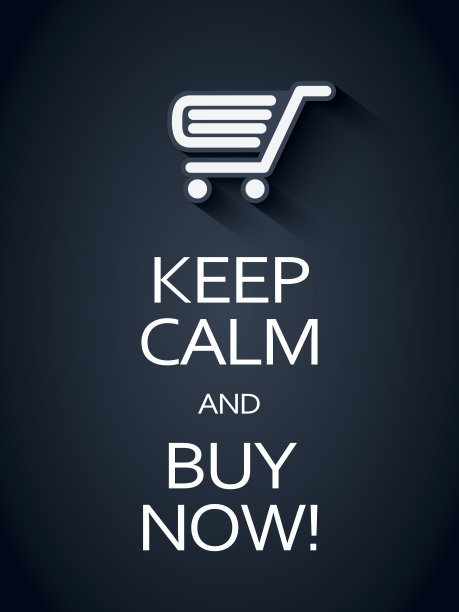 保持冷静，现在就买促销海报。有趣的字体图片下载