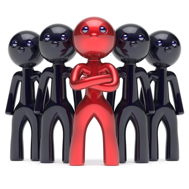 团队领导老板风格化红色人物领袖图标图片下载