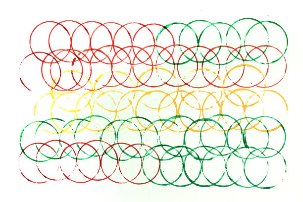 许多颜色的重叠的圆圈在白色图片下载