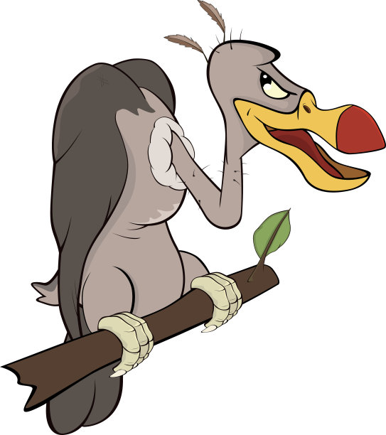 可爱的美国秃鹰插图。卡通图片下载