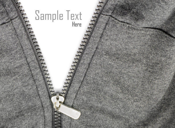 衬衫的拉链在白色隔离素材图片