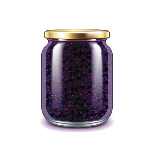 醋栗果酱孤立在白色载体上图片下载