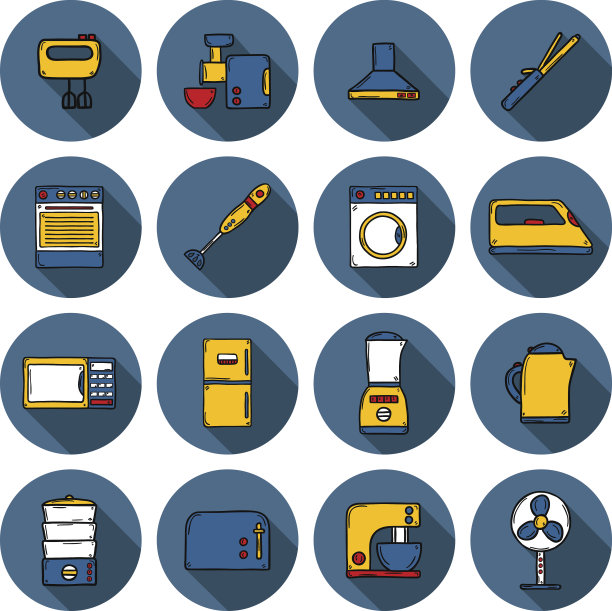 套物品在家里手绘卡通风格图片下载